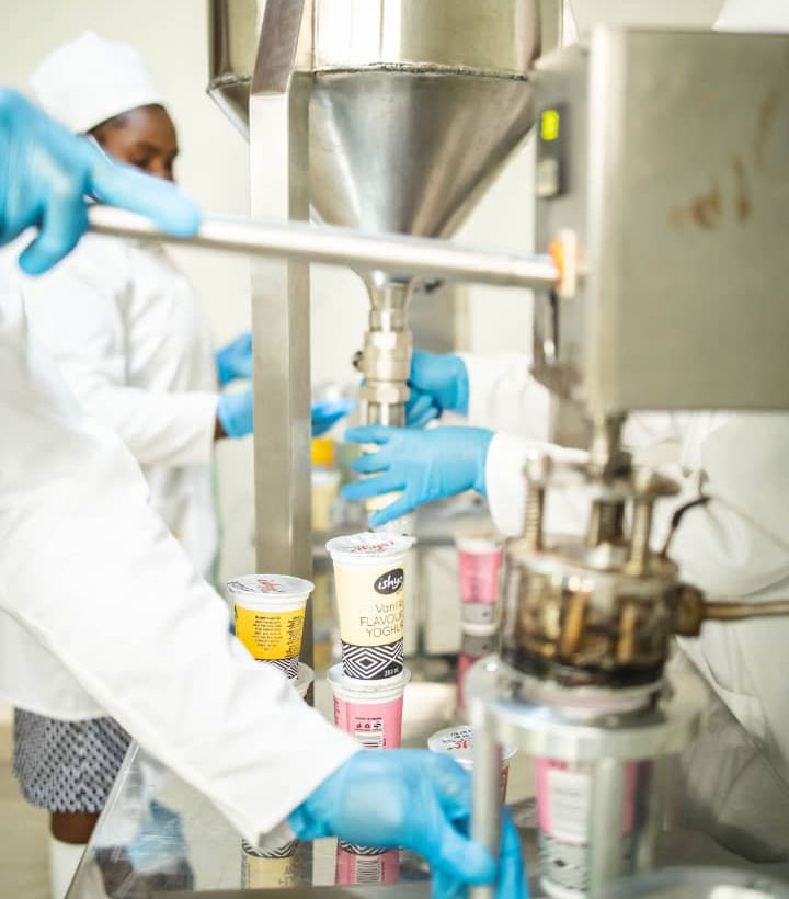 Ishyo Foods team producing yoghurt in Kigali